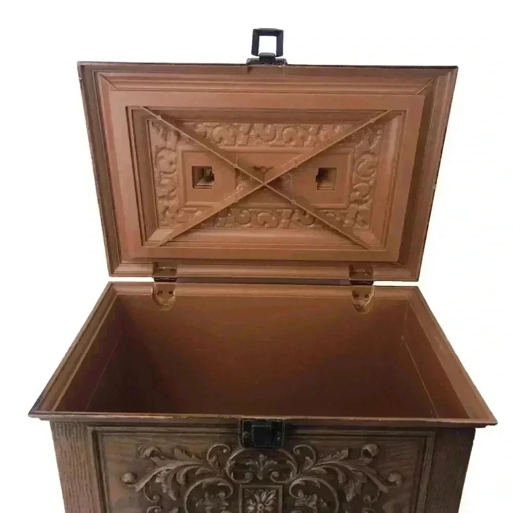 Vintage 1970s Max Klein Sewing Box – Faux Wood Plastic Storage Chest USA Made